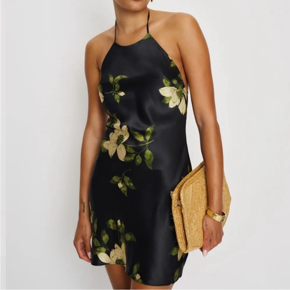 Reformation Jennis Silk Dress in Mood for Love Size Small 100% Silk Luxury EUC - Picture 2 of 12
